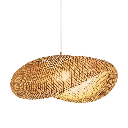 Pendente de Fibra Natural Ondulado e Vazado – Bornéu – Bege