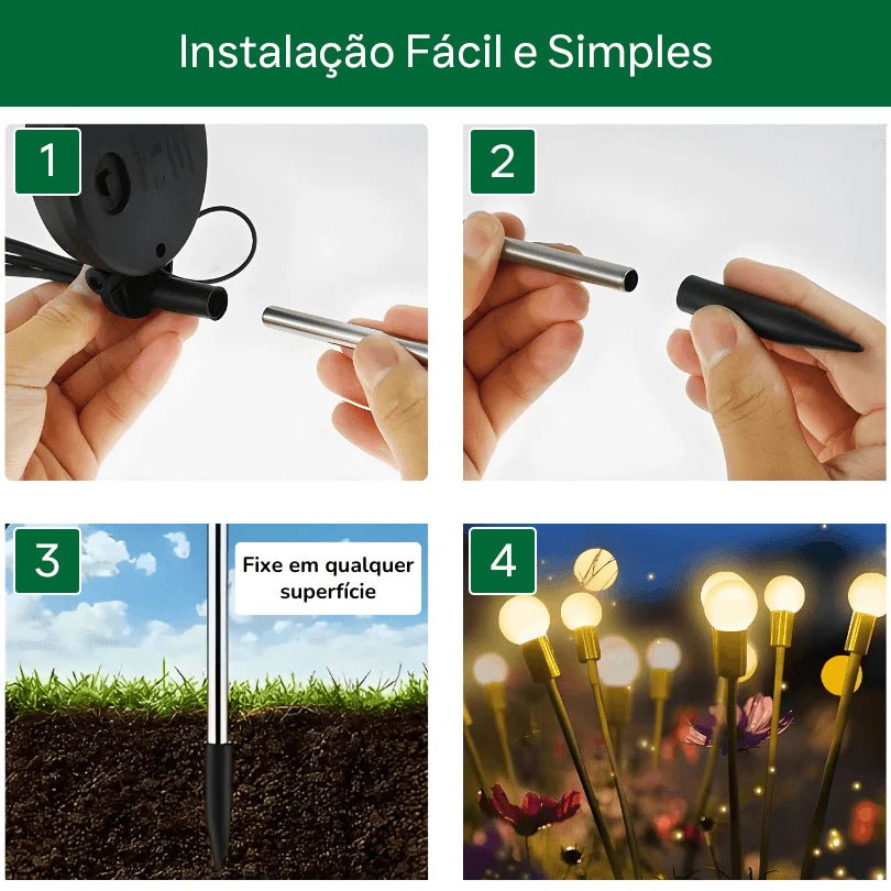 Luminária Solar de Led Efeito Vagalume - LumiGarden - Disponível na ProntoPraTi