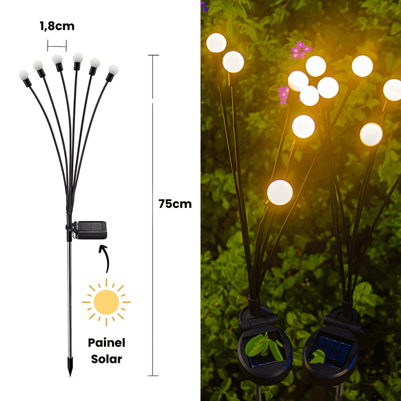 Luz Solar de Led Efeito Vagalume - LumiGarden - ProntoPraTi