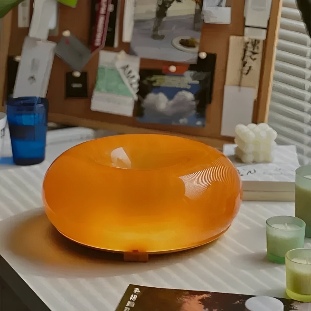 Luminária Donut de Vidro com LED - Disponível na ProntoPraTi