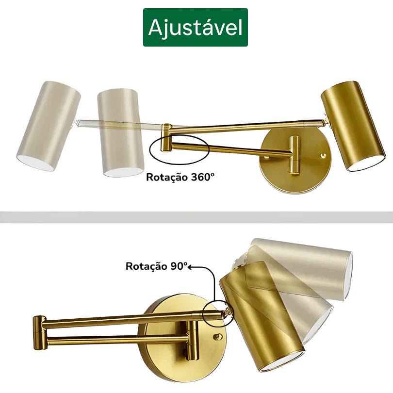 Arandela de Tomada Articulada Led - FlexLume Wall com Fio - Disponível na ProntoPraTi
