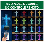 Luminária Cruz com Dizeres (16 Cores Led) - Disponível na ProntoPraTi