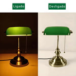 Abajur Banqueiro Inglês Vintage Verde - RetroGreen - Disponível na ProntoPraTi