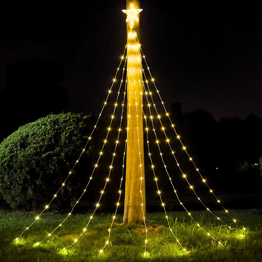 Árvore de Luz com Estrela na opção USB · Amarelo