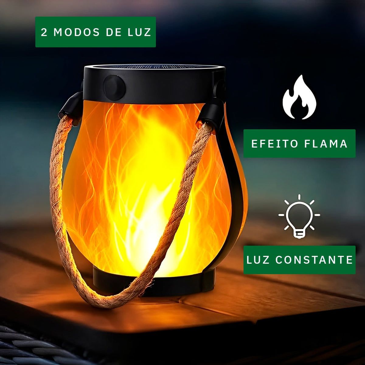 Lampião de Led Solar/USB - C Recarregável - Disponível na ProntoPraTi