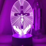 Luminária Jesus Cristo- Cruz Cintilante de Cristo (16 Cores RGB)