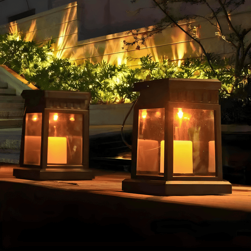 Lanterna solar de jardim com vela de LED na opção 2 unidades (R$ 79.95 · unid.)