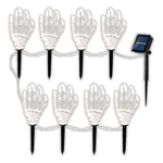Espeto Solar Mão de Caveira – Luz Roxa Halloween - Disponível na ProntoPraTi