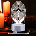 Luminária Jesus Cristo- Cruz Cintilante de Cristo (16 Cores RGB)