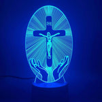 Luminária Religiosa - Cruz Cintilante de Cristo (16 Cores RGB) - ProntoPraTi