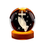 Luminária Religiosa - Bola de Cristal Cruz