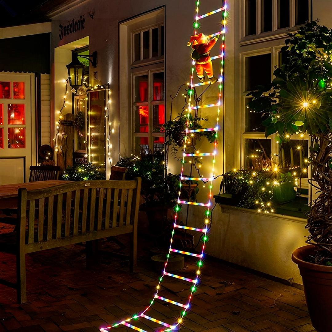 Papai Noel subindo escada de LED, 3 m na opção Multicolorido