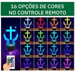 Luminária Cruz Oração (16 Cores Led) - Disponível na ProntoPraTi
