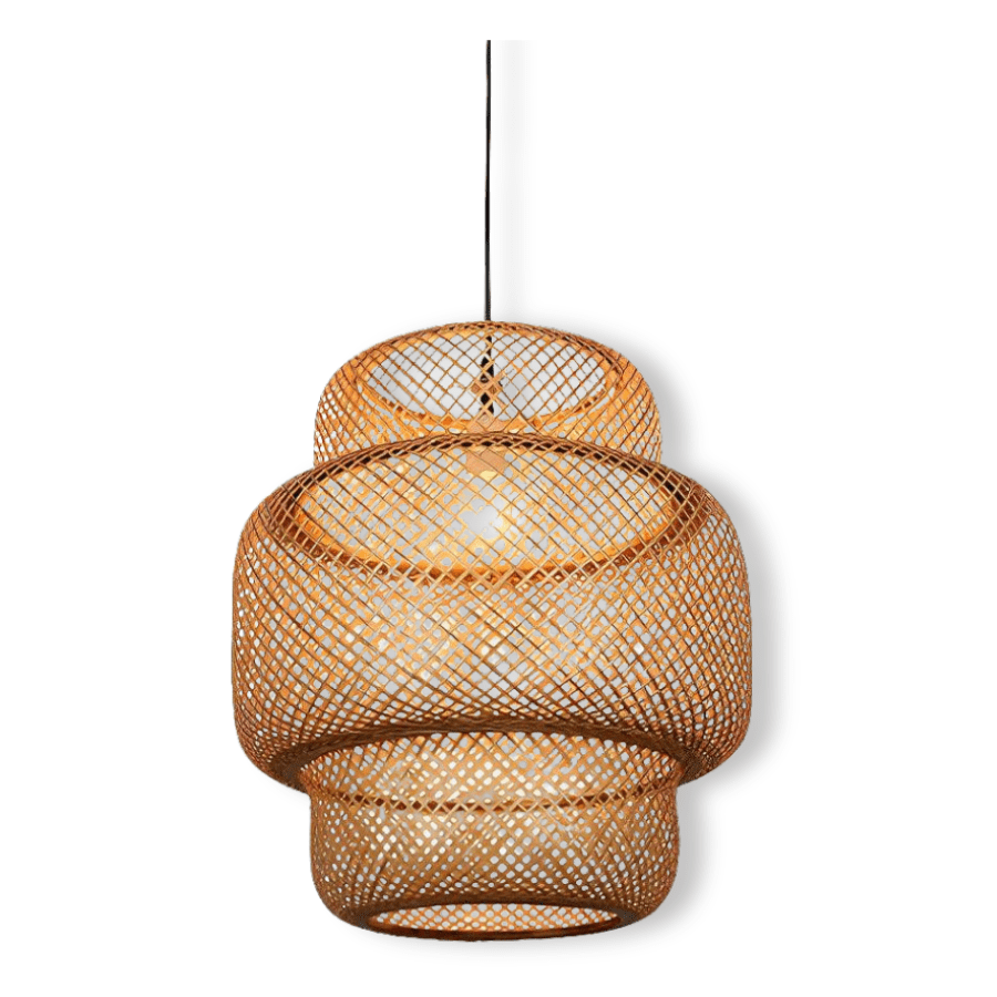 Pendente de Bambu Palha Fibra Natural - CP322 - Disponível na Luzzart