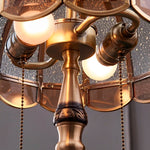 Abajur Tiffany com Cúpula Dourada e Puxadores Retrô - Disponível na ProntoPraTi