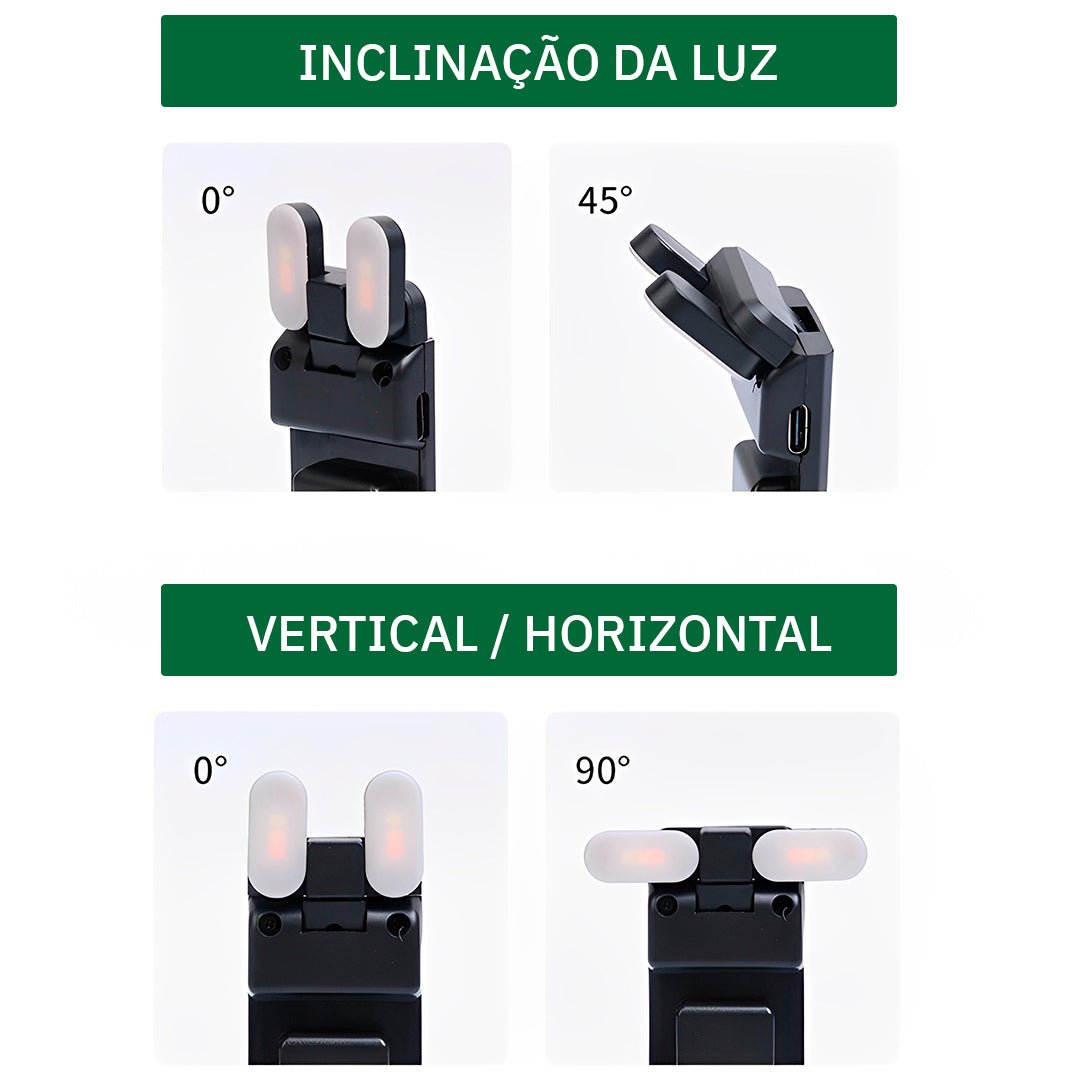 Luminária para Leitura de Livro Recarregável LED LL410 - Disponível na ProntoPraTi