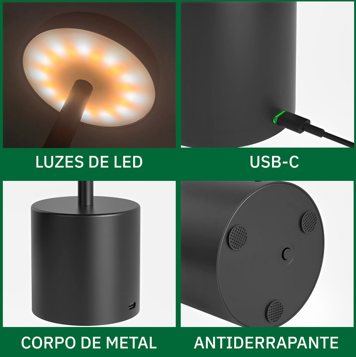 Luminária de Mesa Portátil Led Touch - Emily - Disponível na ProntoPraTi