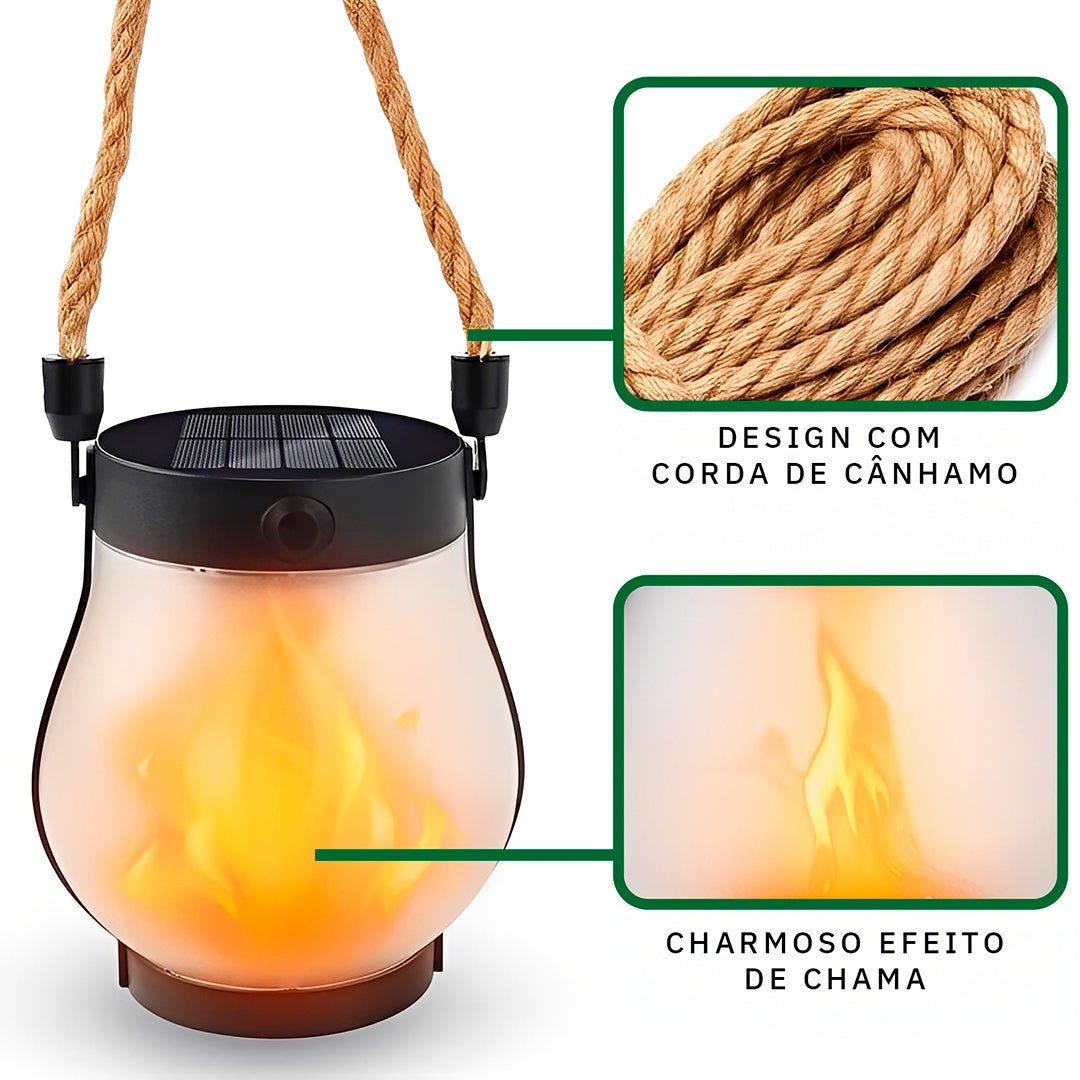 Lampião de Led Solar/USB - C Recarregável - Disponível na ProntoPraTi