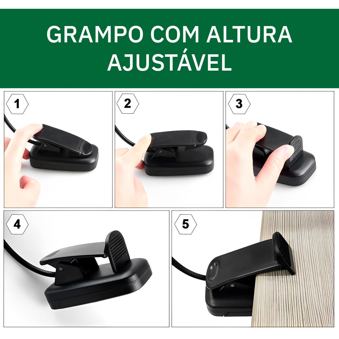 Luminária para Leitura de Livro Articulada LL314 - Disponível na ProntoPraTi