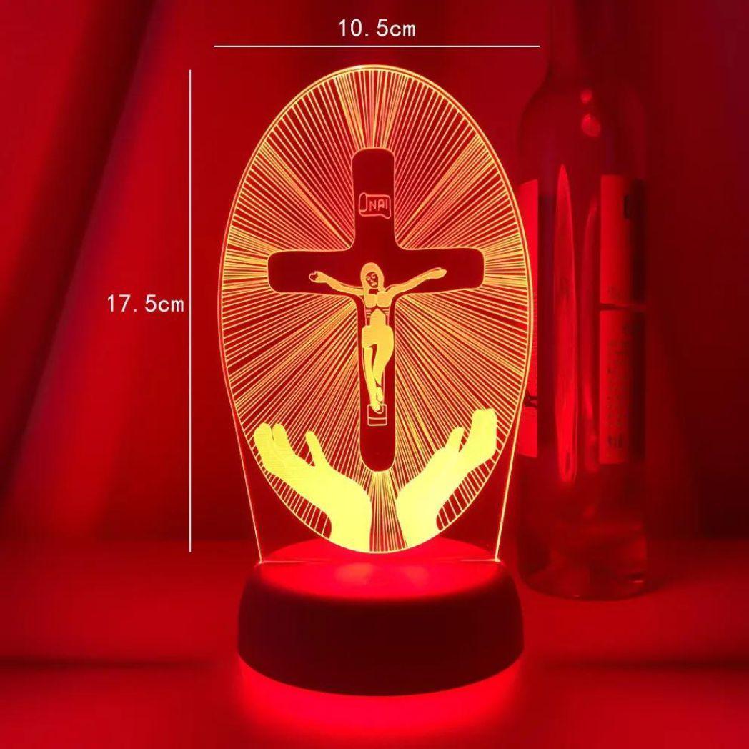 Luminária Jesus Cristo- Cruz Cintilante de Cristo (16 Cores RGB)