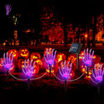 Espeto Solar Mão de Caveira – Luz Roxa Halloween - Disponível na ProntoPraTi