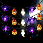 Pisca - Pisca Halloween LED – Abóboras, Morcegos e Fantasmas (3m) - Disponível na ProntoPraTi