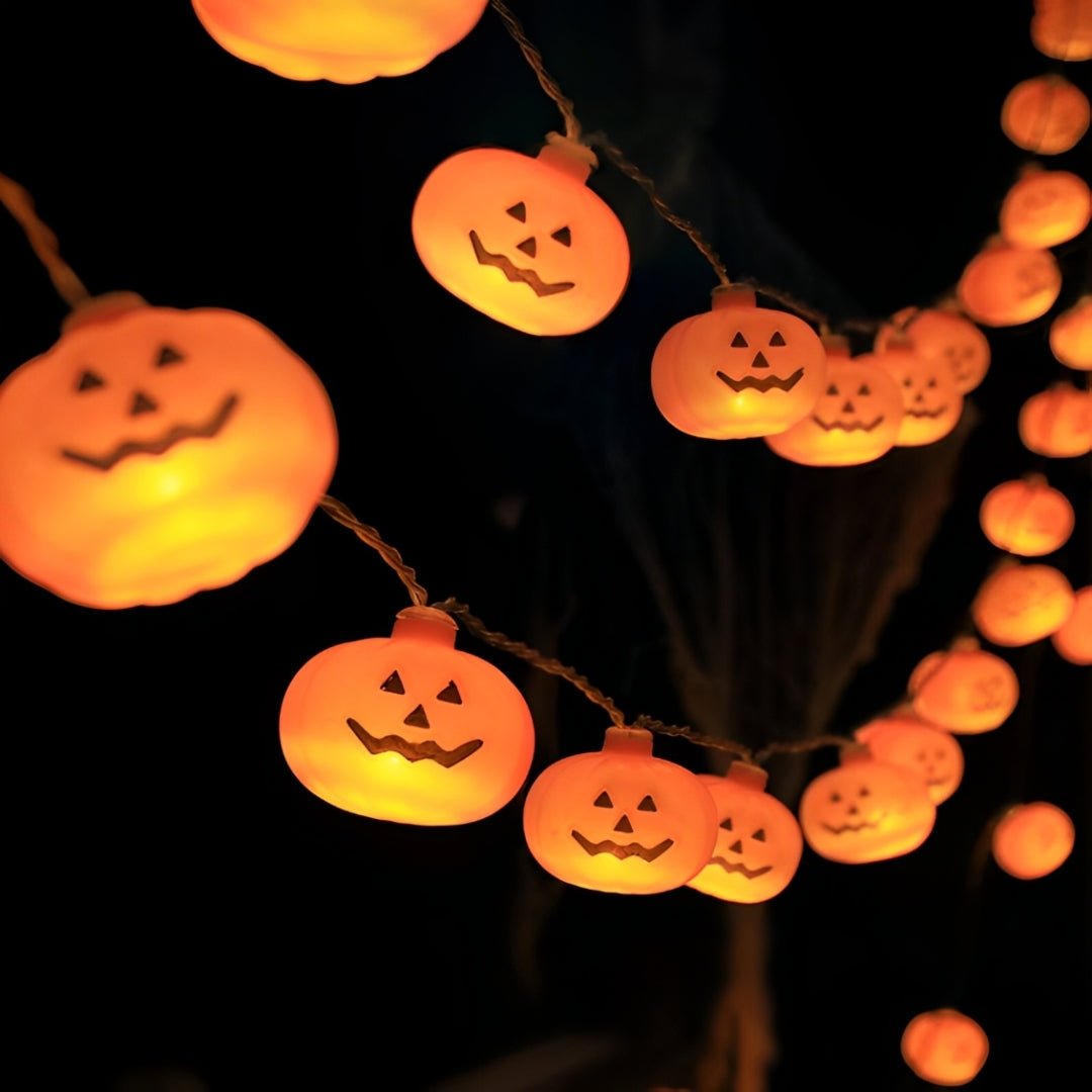 Varal Abóbora LED 3m – Decoração de Halloween - Disponível na ProntoPraTi