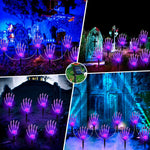 Espeto Solar Mão de Caveira – Luz Roxa Halloween - Disponível na ProntoPraTi