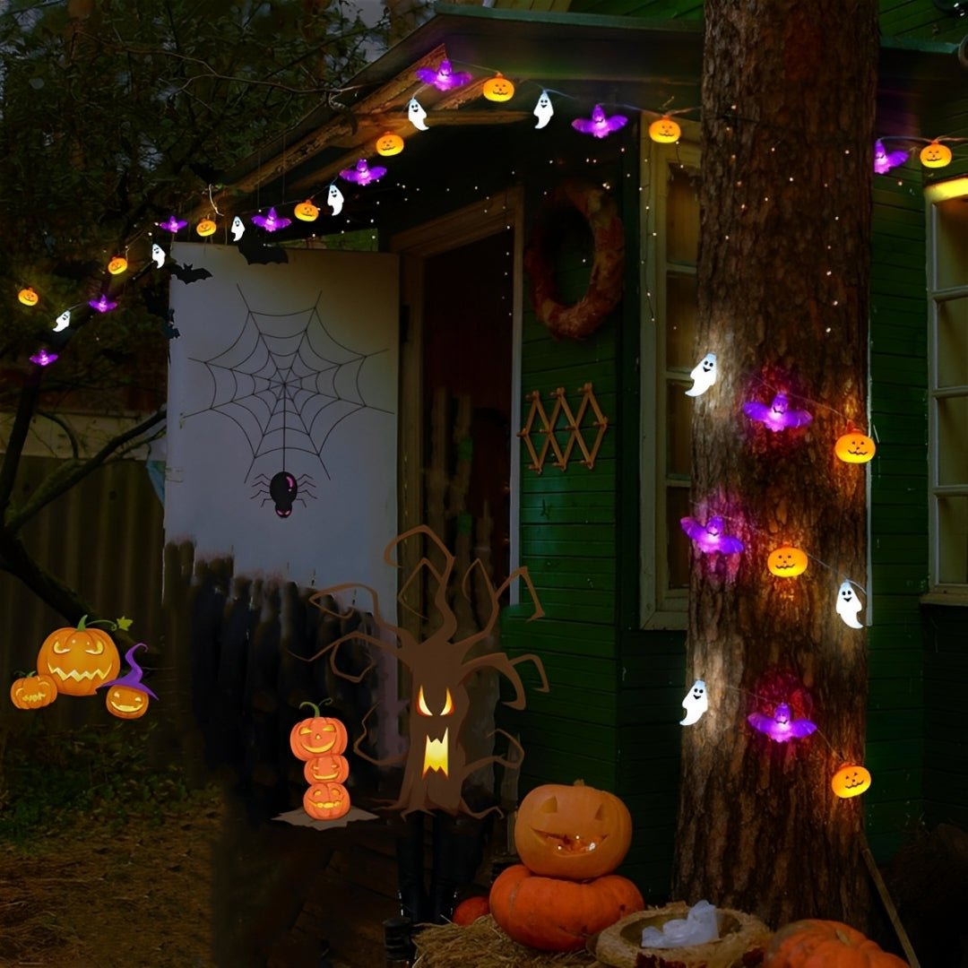 Pisca - Pisca Halloween LED – Abóboras, Morcegos e Fantasmas (3m) - Disponível na ProntoPraTi