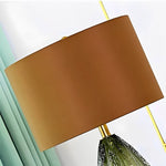 Abajur Luxo com Base de Vidro e Cúpula Marrom - Disponível na ProntoPraTi