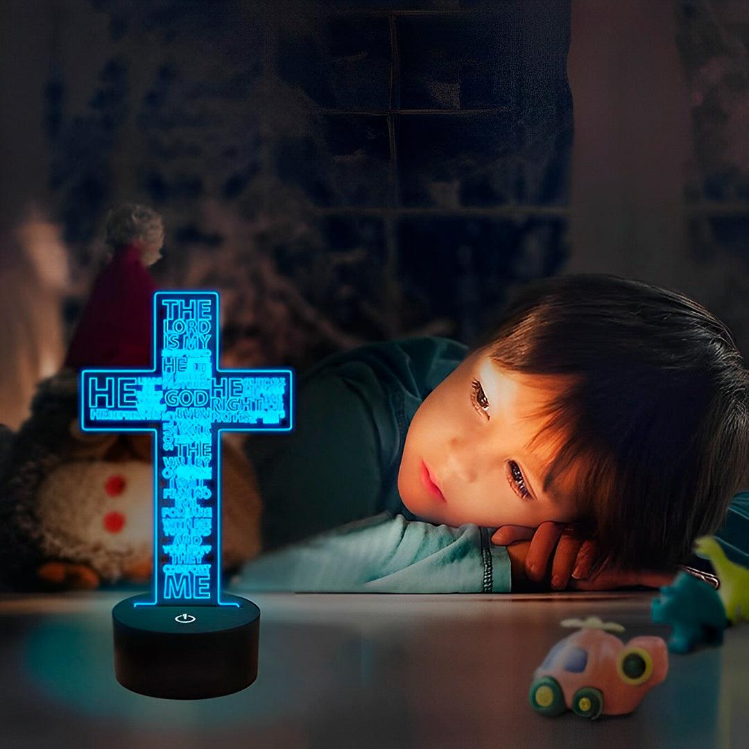 Luminária Cruz com Dizeres(16 Cores Led)