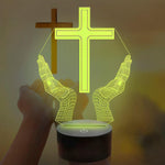 Luminária Cruz Oração (16 Cores Led)