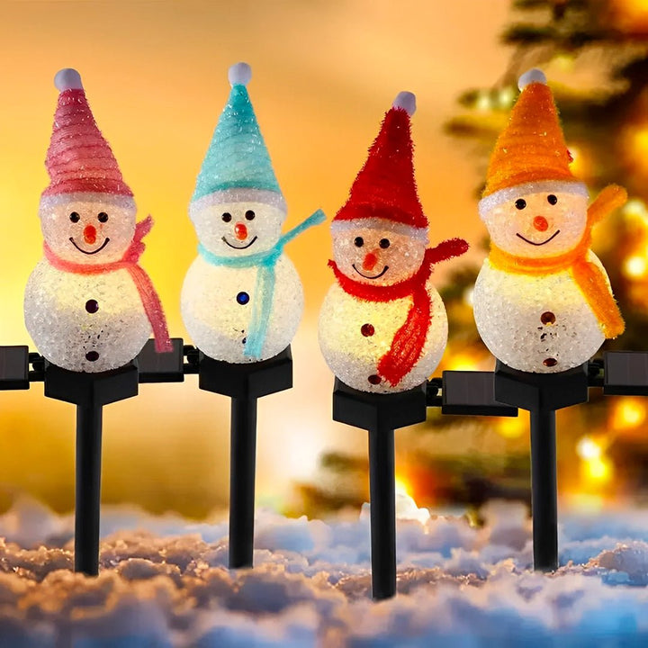 Boneco de neve solar para jardim