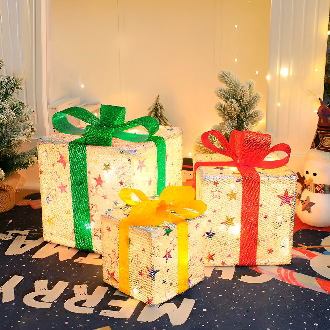 Caixa de Presente Iluminada de Natal LED - Disponível na ProntoPraTi