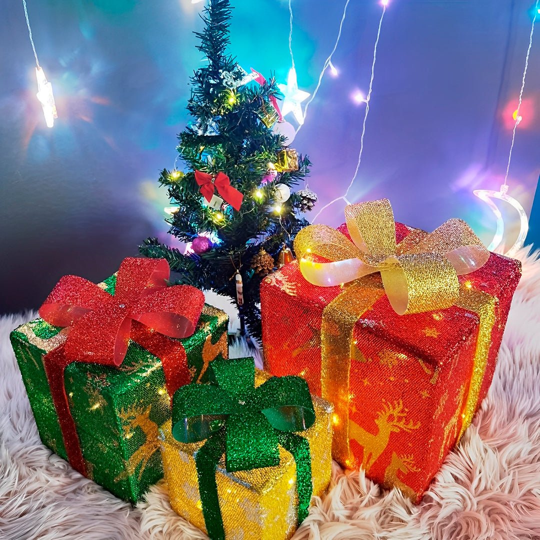 Caixa de Presente Iluminada de Natal LED - Disponível na ProntoPraTi
