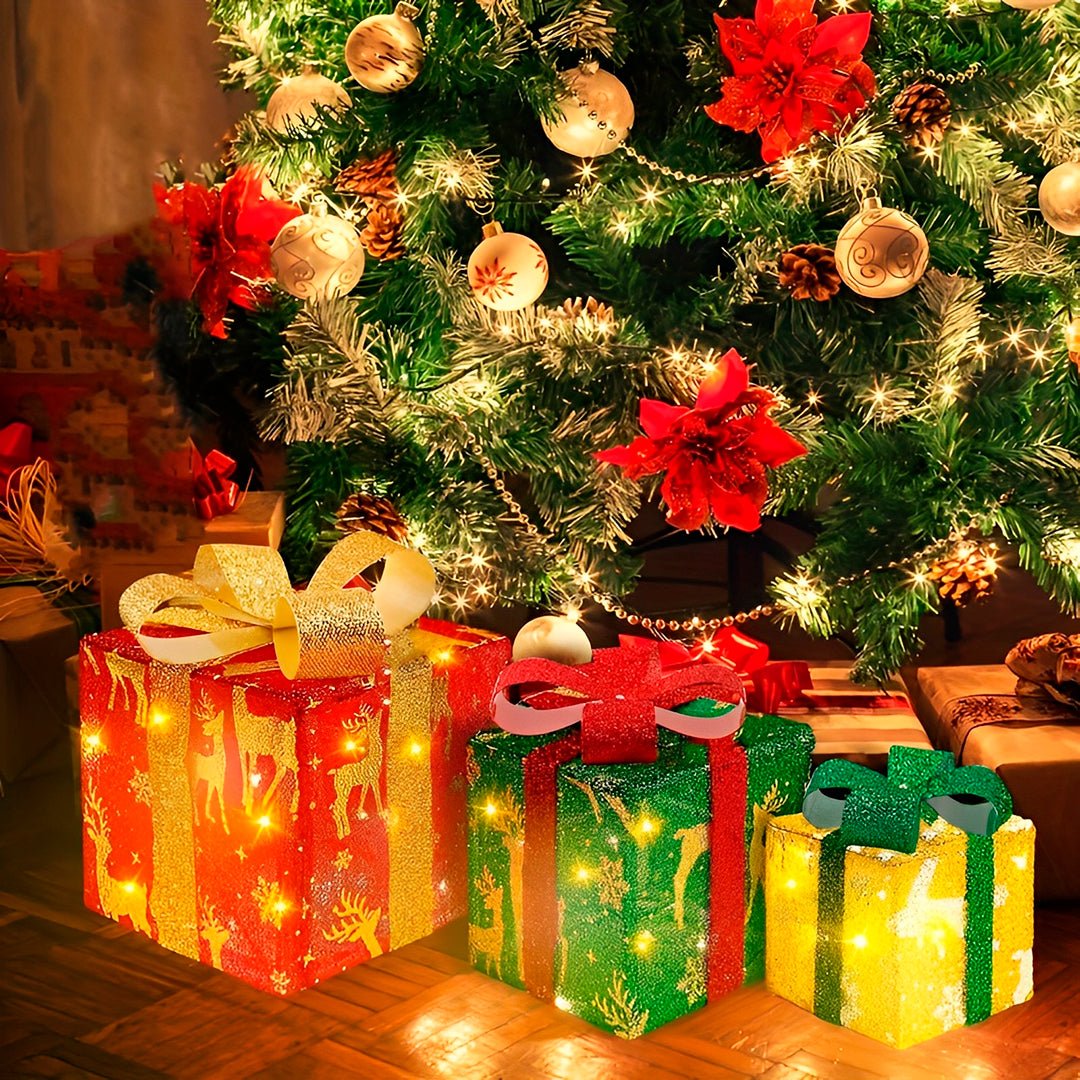 Caixa de Presente Iluminada de Natal LED - Disponível na ProntoPraTi