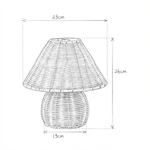 Luminária de Mesa de Palha Bambu Cogumelo com Trama Natural - Disponível na Luzzart