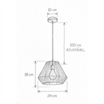 Pendente de Palha Bambu Cônico com Trama Aberta e Luz Difusa - Disponível na Luzzart