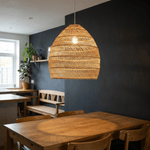 Pendente de Palha Bambu Cúpula Dome com Trama Artesanal - Disponível na Luzzart