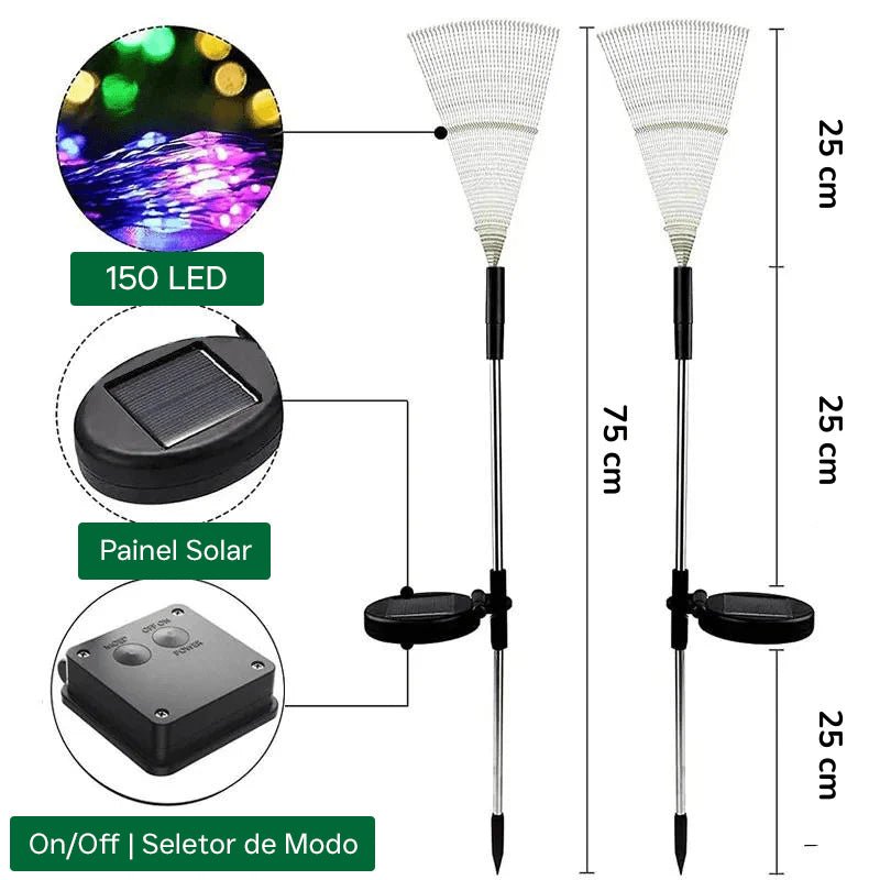 Luz Solar de Led Efeito Fogos de Artifício - AllureGarden - Disponível na ProntoPraTi