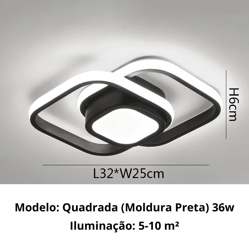 Luminária de Teto - Interlace Glow Quadrada - ProntoPraTi