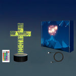 Luminária Cruz com Dizeres(16 Cores Led)