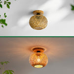 Plafon Luminária de Teto Palha Bambu - Esfera - Disponível na ProntoPraTi