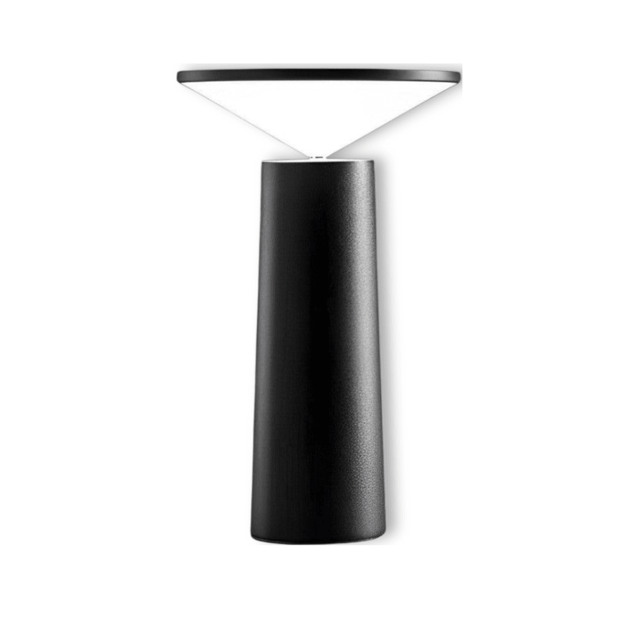 Luminária de mesa sem fio com cúpula em cone na opção Preto
