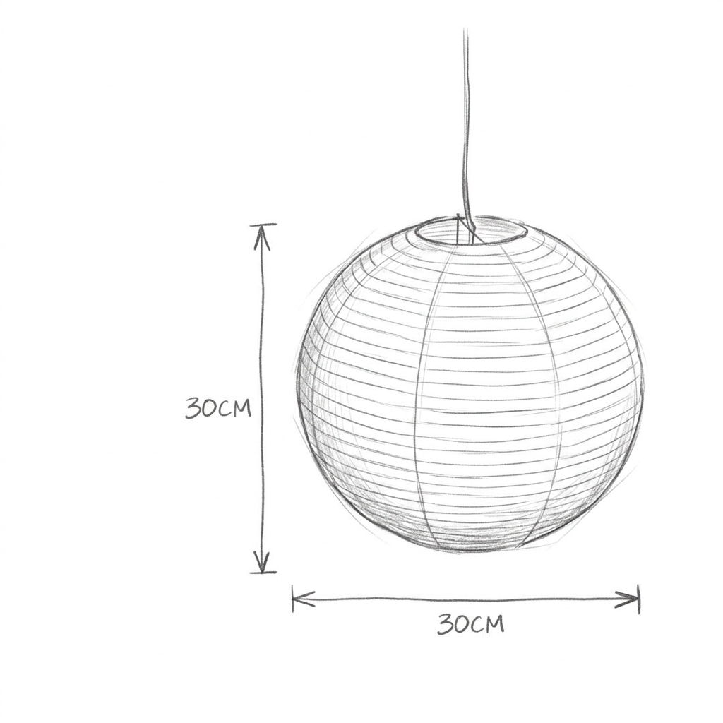 Desenho de Pendente Japonês com as medidas em centímetros