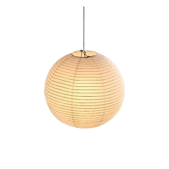 Lustre pendente japonês de papel arroz em forma de esfera, com o fio de pendurar