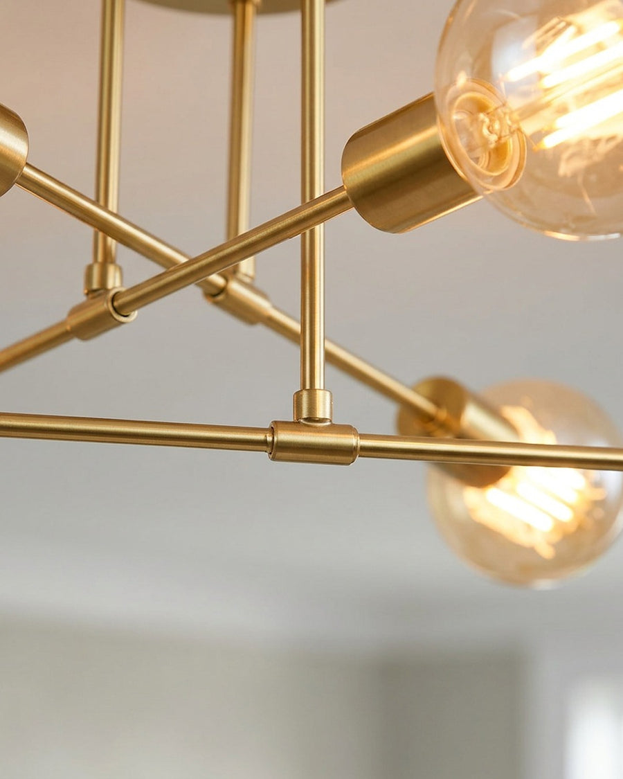 Lustre Sputnik de 6 lâmpadas no ambiente