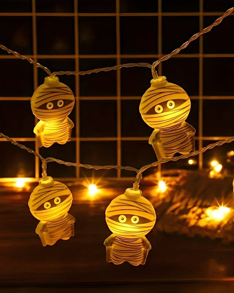 Pisca-pisca de múmias com 20 LEDs no ambiente