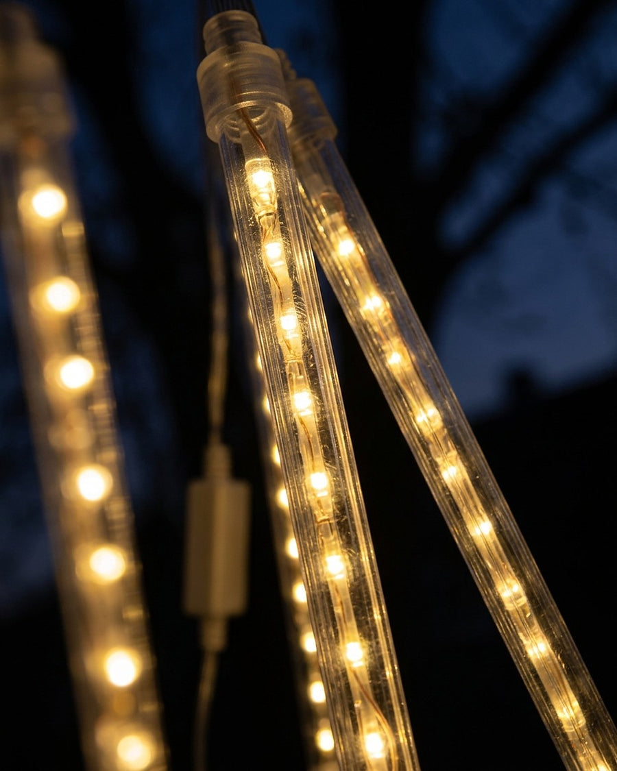 Pisca-pisca chuva de meteoros LED, 8 tubos no ambiente