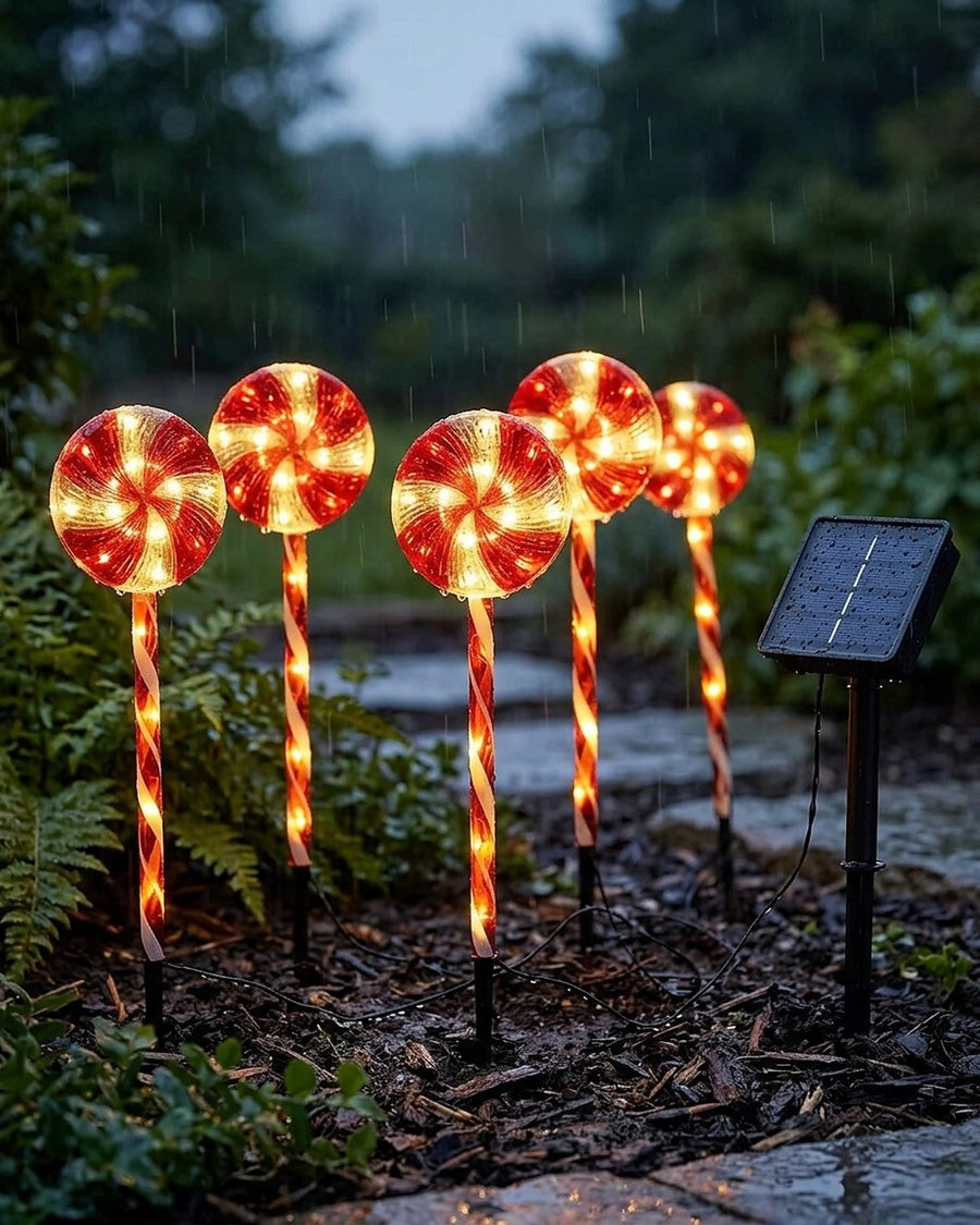 À noite, os LEDs acendem o disco e a haste torcida